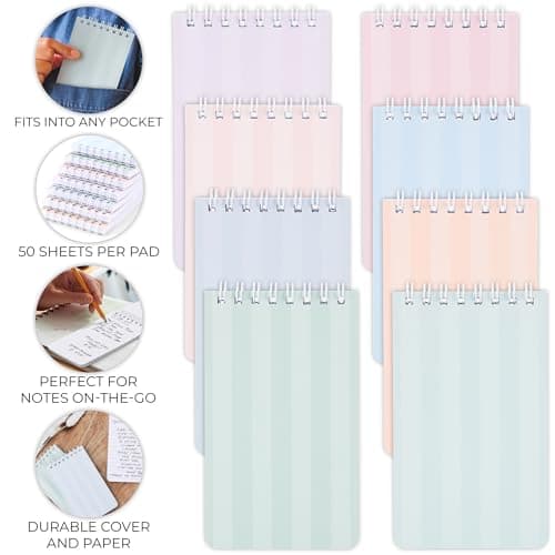 ZICOTO Aesthetic Pocket Notebooks Set Of 8 For Women - Small 3x5 Spiral Notepads With Lined Pages - The Perfect Little Mini Pads to Stay Organized and Boost Productivity at Work, School or as a Nurse — view 4