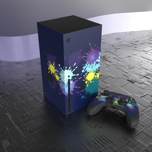 PlayVital Splattering Paint Custom Vinyl Skins for Xbox Series X, Wrap Decal Cover Stickers for Xbox Series X Console Controller — view 3