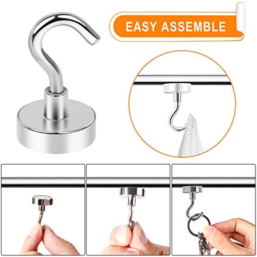 MIKEDE Magnetic Hooks 15Pack 30lbs+ Magnet Hook Cruise Cabin Ship Essentials Heavy Duty Strong Magnets Refrigerator Fridge Hanging for Classroom Beach Vacation Kitchen Grills Home ﻿ — view 2