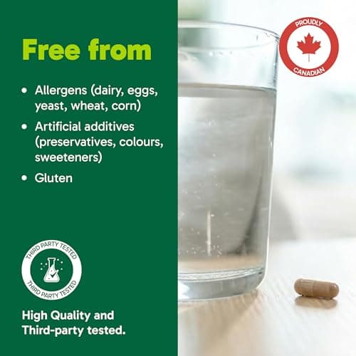 Organika Canadian-Made L-Theanine + Caffeine | Natural Yerba Mate Caffeine & L-Theanine Blend | Focus, Alertness & Calm Energy | 60 vegetarian capsules — view 3