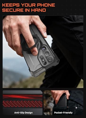 SUPCASE for Samsung Galaxy S26 Ultra Case with Kickstand (Unicorn Beetle Grip), [Wireless Charge Compatible] [Military-Grade Protection] Heavy-Duty Magnetic Phone Case for S26 Ultra 6.9 Inch, Dark — view 5