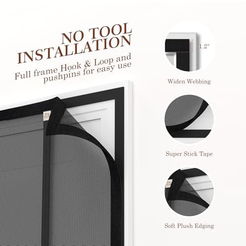 Yotache Magnetic Screen Door, Reversible Left Right Side Opening Fits Door Size 32 x 80, Heavy Duty Polyester Mesh with Self-Closing for Sliding & Patio, Pet & Kid Friendly — view 5