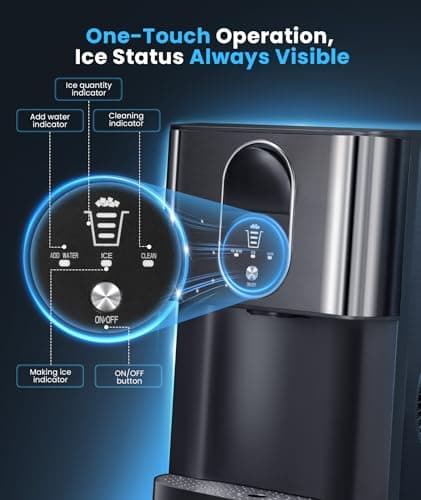Countertop Nugget Ice Maker, 44lbs/24H Nugget Ice Machine Countertop, Chewable Pellet Ice Maker Machine with Ice Dispenser, 2.4L Water Reservoir, Self-Cleaning, Ideal for Kitchen/Bar/Office, D-Black — view 2