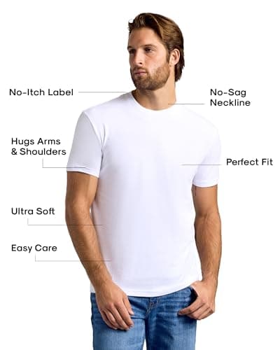 True Classic Mens T-Shirts – Short Sleeve Crew Neck T Shirts for Man, Cotton Blend Novelty Tshirt for Men, T-Shirt Homme, Pack of 4, Essentials, M — view 2