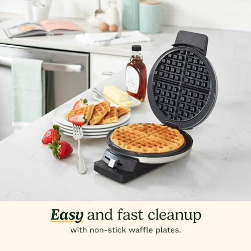 Cuisinart Waffle Maker, 1250W Round Classic Waffle Iron, 5-Setting Adjustable Browning Control, WMR-CANAS, Brushed Stainless — view 3