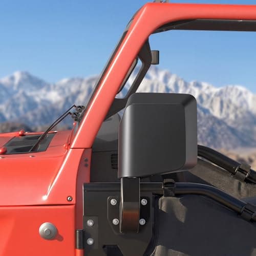 VEVOR Tube Door Side Mirrors, Compatible with Jeep Wrangler CJ7 YJ TJ JK JL/Gladiator JT/Cherokee XJ, DOT-Certified Side View Mirrors for Half Tubular Doors, Up/Down/Left/Right Adjustable, 1 Pair — view 7