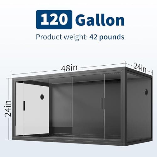 120 Gallon 4x2x2 ft Bearded Dragon Tank – Large Reptile Enclosure with Front Sliding Glass Door, Heavy Duty Metal Top Screen Ventilation, Easy to Assemble Terrarium for Snakes & Lizards — view 2