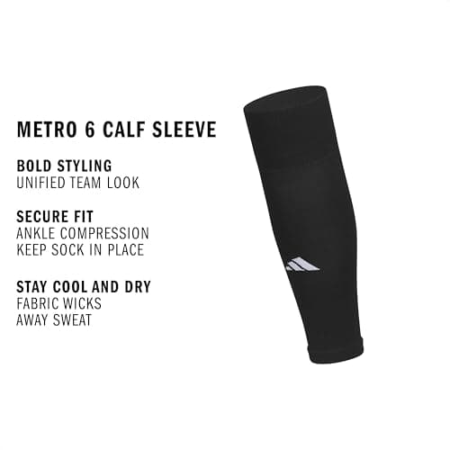 adidas Unisex Metro Soccer Socks or Calf Sleeves (1 Pair) Over-the-Calf