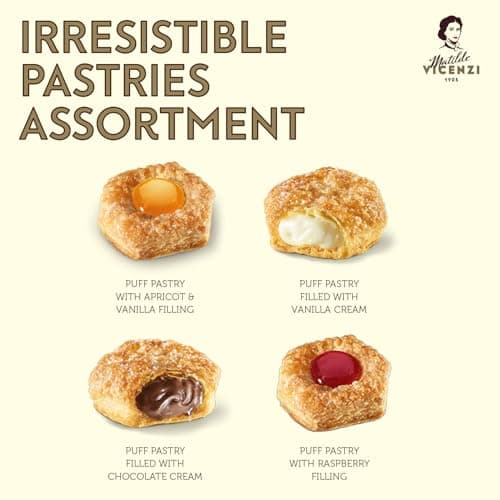 Matilde Vicenzi Millefoglie D'Italia Fine Selection of Italian Puff Pastries, Assortment of Vanilla, Chocolate, Butter & Raspberry Cookies for Hosts, Birthdays and Other Special Occasions - 13.76 oz (390g) — view 2