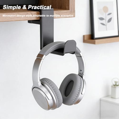 Galiejar Universal Headphone Hook & Headset Holder, Black — view 5