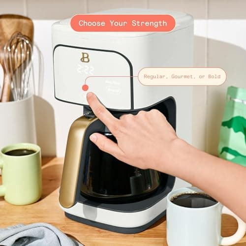 12 Cup Programmable Coffee Maker, 24 Hour Auto Brew, Touch Display, Bold Strength Control, Glass Carafe, Reusable Filter, Auto Shut Off — view 2