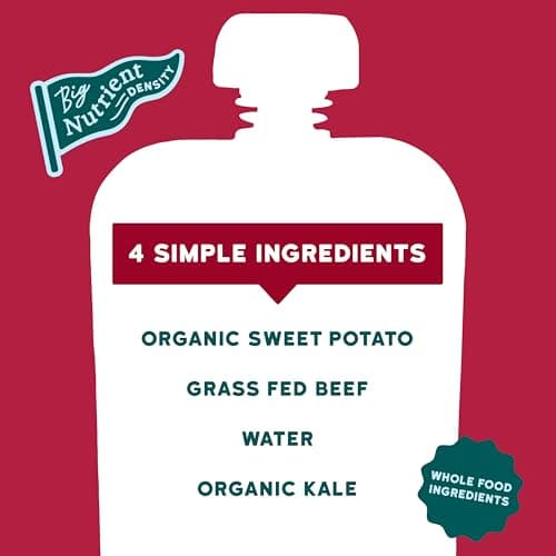 Serenity Kids Baby Food Pouch Puree - Organic Baby Food Pouches with Veggie & Beef Blend - No Added Sugar Savory Toddler Snacks - On-the-Go Toddler Pouches - 3.5 oz, Pack of 1 — view 2