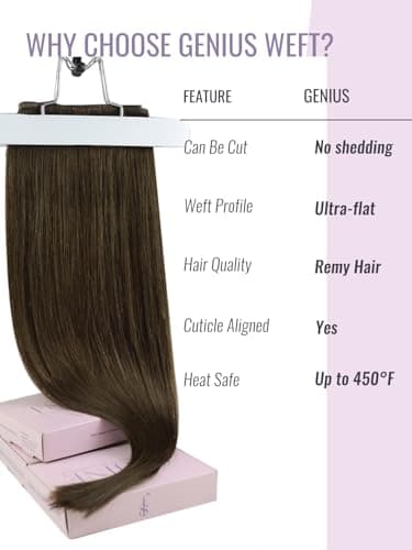 Fshine Genius Weft Extensions Human Hair 24 Inch Medium Brown Wefts Human Hair Extensions 60 Grams Sew in Human Hair Weft Real Hair Extensions One Piece — view 5