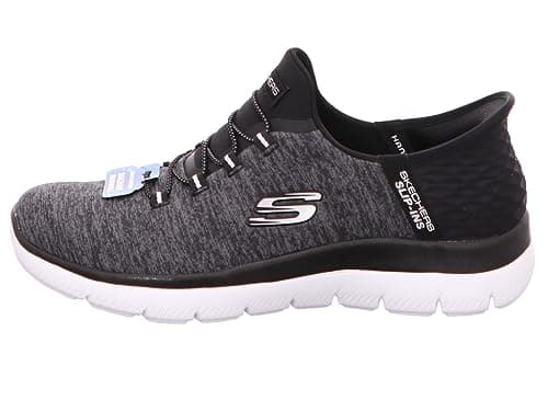 Skechers Women's Summits Hands-Free Slip-Ins – Memory Foam Insole, Heel Pillow, Vegan Materials Sneaker, Black White, 8 Wide — view 4
