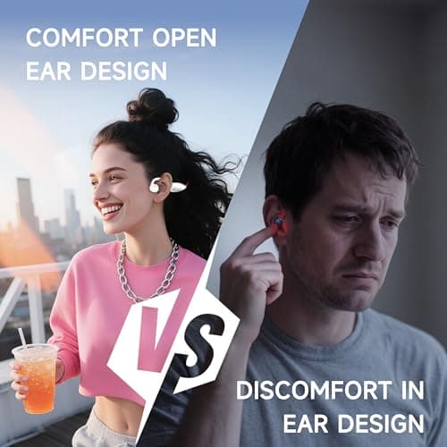 Acjohtin Open Ear Headphones, Bluetooth 6.1 Wireless Air Conduction Headphones Sport Earbuds,IPX6 Waterproof,Clear Call,Lightweight Earphones for Running Cycling Workouts (White) — view 4