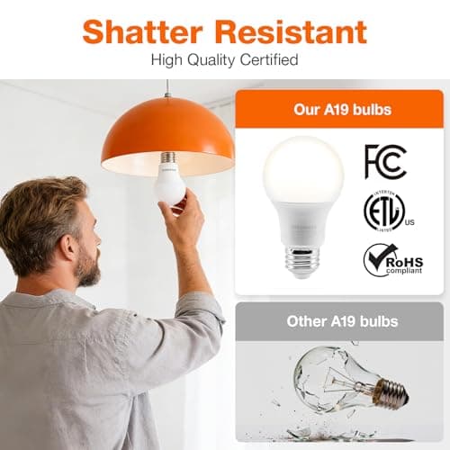 Sylvania ECO LED Light Bulb, A19 60W Equivalent, Efficient 9W, 7 Year, 750 Lumens, 2700K, Non-Dimmable, Frosted, Soft White - 8 Pack (40821) — view 4