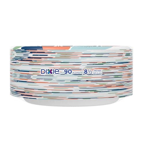 Dixie Medium Paper Plates, 8.5 Inch, 90 Count, 2X Stronger*, Microwave-Safe, Soak-Proof, Cut Resistant, Disposable Plates For Everyday Breakfast, Lunch, & Dinner Meals — view 8
