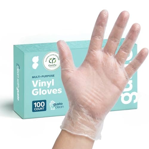 GUSTO Disposable Vinyl Gloves [100 Count] Large