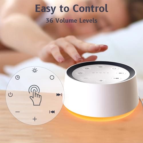 Brown Noise Sound Machine with 30 Soothing Sounds 12 Colors Night Light White Noise Machine for Adults Baby Kids Sleep Machines Memory Function 36 Volume Levels 5 Timers for Home Office Travel — view 5