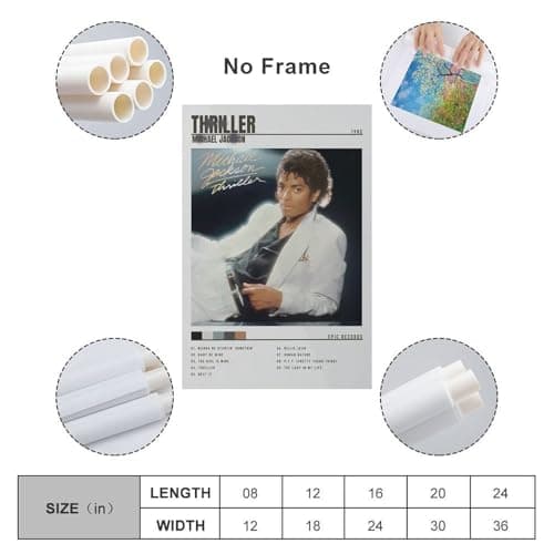 Thriller Album Poster MICHAEL JACKSON'S Cover Artistic Poster 08x12inch(20x30cm)