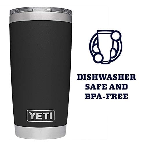 YETI Rambler 20 oz Tumbler, Stainless Steel, Vacuum Insulated with MagSlider Lid, Black — view 3