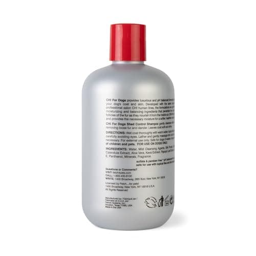 CHI for Dogs Shed Control Shampoo Anti-Shedding Formula Reduces Loose Hair Sulfate and Paraben Free pH Balanced Cruelty Free All Coat Types 16 FL OZ USA for Dogs Puppies and All Breeds Grooming — view 5
