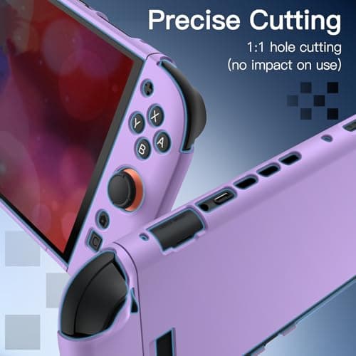 JETech Slim Dockable Case for Nintendo Switch 2 (2025) 7.9 Inch, Soft TPU Grip Cover for Joy-Con Detachable, Matte Carrying Protective PC Back Shell, Anti-Scratch (Light Purple) — view 4