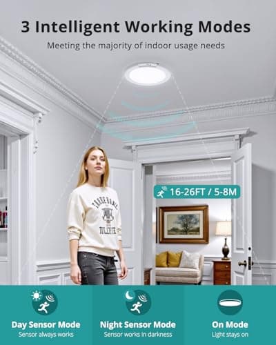 wowatt Rechargeable Ceiling Lights Battery Operated Ceiling Light with Remote Wireless Shower Lighting 3000K 4500K 6500K 7.48in Dimmable Timing Overhead Light for Closet Shower Living Room — view 4