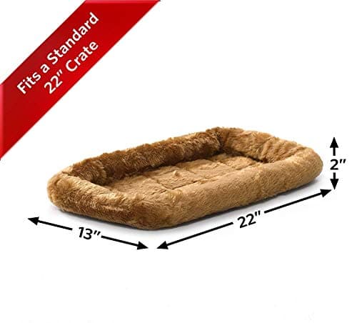 MidWest Homes for Pets Bolster Dog Bed 54cm x 33cm x 6cm Dog Bed or Cat Bed with Comfortable Bolster, Ideal for Small Dog Breeds, Cinnamon, Model 40222-CN