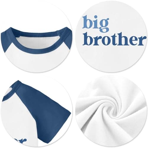 QAUN Big Brother Tshirt for Toddler Boy Reglan Short Sleeve Big Bro Announcement Summer Tee Tops — view 4