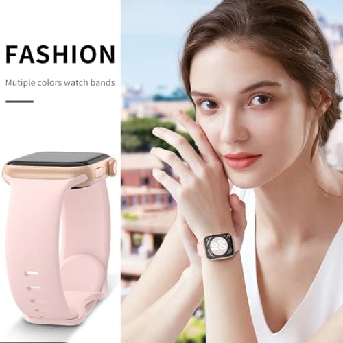 6 Pack Sport Bands Compatible with Apple Watch Band 38mm 40mm 41mm 42mm 44mm 45mm 49mm 46mm,Silicone Waterproof Strap for iWatch Apple Watch Series 11 10 9 Ultra 8 7 6 5 4 3 2 1 SE Women Men — view 3