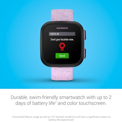 Garmin Bounce™, Kids Smartwatch, Two-Way Text and Voice Messaging, Location Tracking, Lilac Floral — view 3