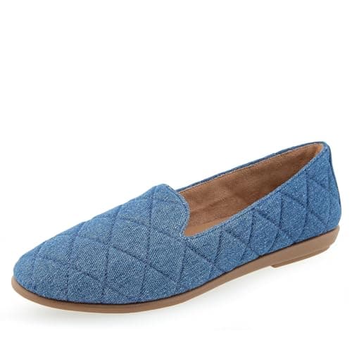 Aerosoles Womens Betunia Med Blue Quilted Denim 8 Medium