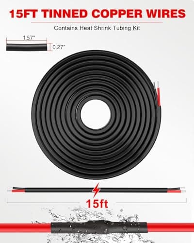 NAOEVO 10 Gauge Wire 2 Conductor Electrical Wire, 10 AWG Stranded PVC Cord, 12V Low Voltage/Tinned Copper/Flexible Cable for Automotive Wiring, Lamp Cord, Marine Cable (15FT) — view 4