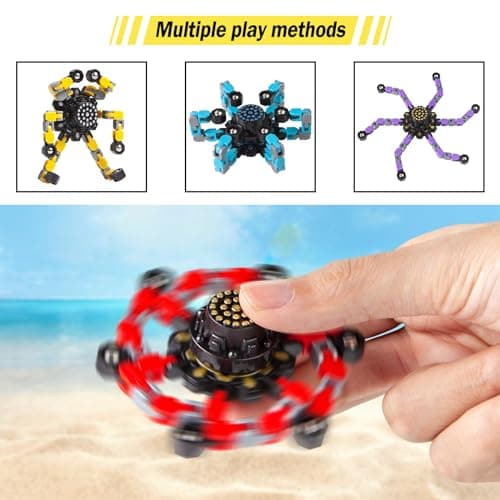 Gokeey Stocking Stuffers Gifts for Grandkids Transformable Fidget Spinners for Kids and Adults Stress Relief Sensory Fidget Toys for Boys Age 8-13 Teen Girls Kids Toys2 Pcs — view 5
