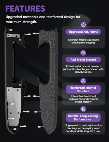Skylarion 22818465 Front Left Driver Side Armrest Repair Kit for Chevy Silverado/GMC Sierra 1500 2500HD 3500HD 2010-2014, Fits Door Panel Release Handle Below Armrest, Reinforced Metal Bracket, Black — view 3