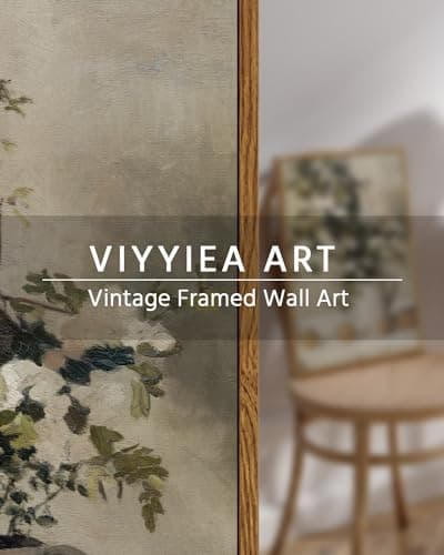 VIYYIEA Floral Framed Wall Art, Flowers and Lemons Vintage Art Decor Room Aesthetic, 12x16 Inch Canvas Print Art, Farmhouse Still Life Painting Wall Decor for Bedroom Bathroom Office — view 6
