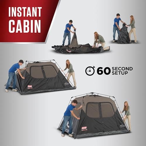 Coleman 4/6/8/10 Person Instant Camping Tent with 1-Minute Setup, Large Family Tent with Pre-Attached Poles, Air Vent, & Carry Bag, Sets Up in About 60 Seconds — view 2