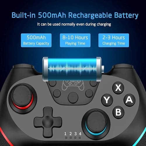 Lyyes Switch Controller, Wireless Pro Controller Joystick Compatible with Switch/Lite/Switch 2, 2 Pack — view 6