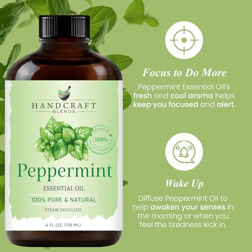 Handcraft Blends Peppermint Essential Oil – Huge 4 Fl Oz – 100% Pure and Natural – Premium Grade Essential Oil for Diffuser and Aromatherapy, Skin, Massage, Candle and Soap Making Fragrance — view 3