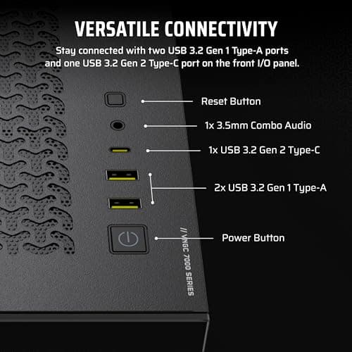 Corsair Vengeance i7500 Gaming PC – Liquid Cooled Intel Core i9-14900KF CPU – NVIDIA GeForce RTX 5080 GPU – 32GB Vengeance RGB DDR5 Memory – 2TB M.2 SSD – Black — view 8