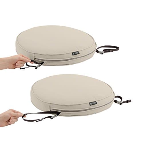 Classic Accessories 60-008-010301-RT Montlake Patio Seat Cushion Slip Cover, Antique Beige, 15" Diameter x 2" Thick — view 4