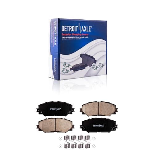 Detroit Axle - Front Brake Kit for 1.8L 2009-2019 Toyota Corolla 2009-2013 Matrix Scion xD 2011 2012 2014 2015 2016 2017 2018 Disc Brakes Rotors Ceramic Brake Pads 2009-2010 Pontiac Vibe Replacement — view 5