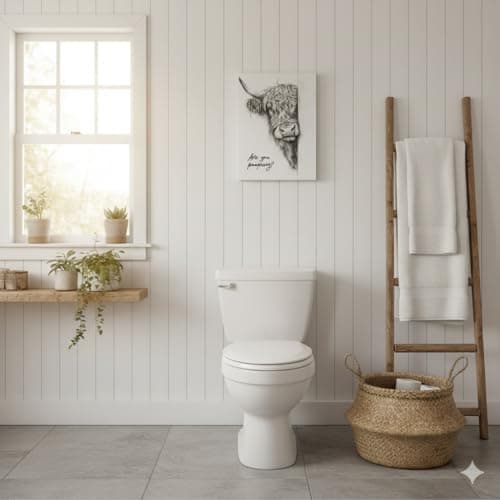 HesenDot Highland Cow Are You Pooping Funny Bathroom Wall Art, 30x40cm — view 3