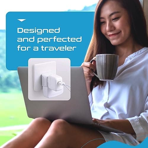 Ceptics UK Travel Plug Adapter, 2 in 1 Type G Adapter, US to UK Adapter, Ireland, Dubai Travel Adapter with Dual USA Inputs, CE, RoHS - HK Outlet Adapter, 3 Pack — view 6