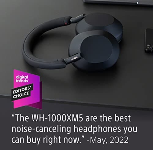 Sony WH-1000XM5 Premium Noise Canceling Headphones, Auto NC Optimizer, 30-Hour Battery, Alexa Voice Control, Midnight Blue — view 14