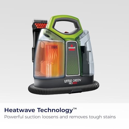 BISSELL Little Green ProHeat Portable Carpet & Upholstery Spot Cleaner with HydroRinse Self-Cleaning Tool, HeatWave Technology, OXY Formula Included, Car Detailer, 37oz Tank, 2513E — view 2