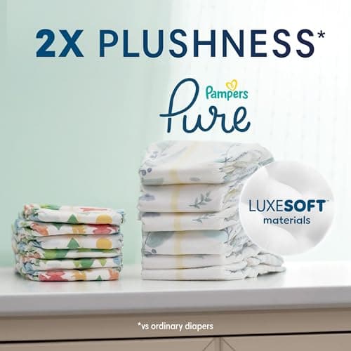 Pampers Pure Baby Diapers, Size 1 (8-14 lbs), 82, Up to 100% Leakproof, Premium Hypoallergenic Soft Diapers — view 7