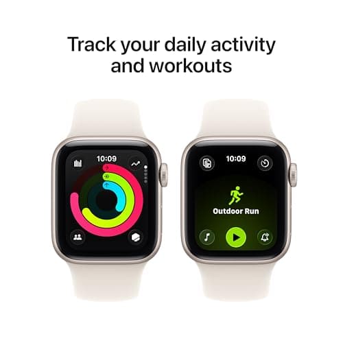Apple Watch SE 3 [GPS 40mm] Smartwatch with Starlight Aluminum Case with Starlight Sport Band - S/M. Fitness and Sleep Trackers, Heart Rate Monitor, Always-On Display, Water Resistant — view 4