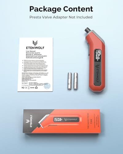 ETENWOLF T300 Digital Tire Pressure Gauge 3-200 PSI, Industrial Tire Gauge Calibrated to ANSI B40.7 Grade 2A(Plus-Minus 0.5%), Replaceable AAA Batteries (Vivid Orange) — view 8